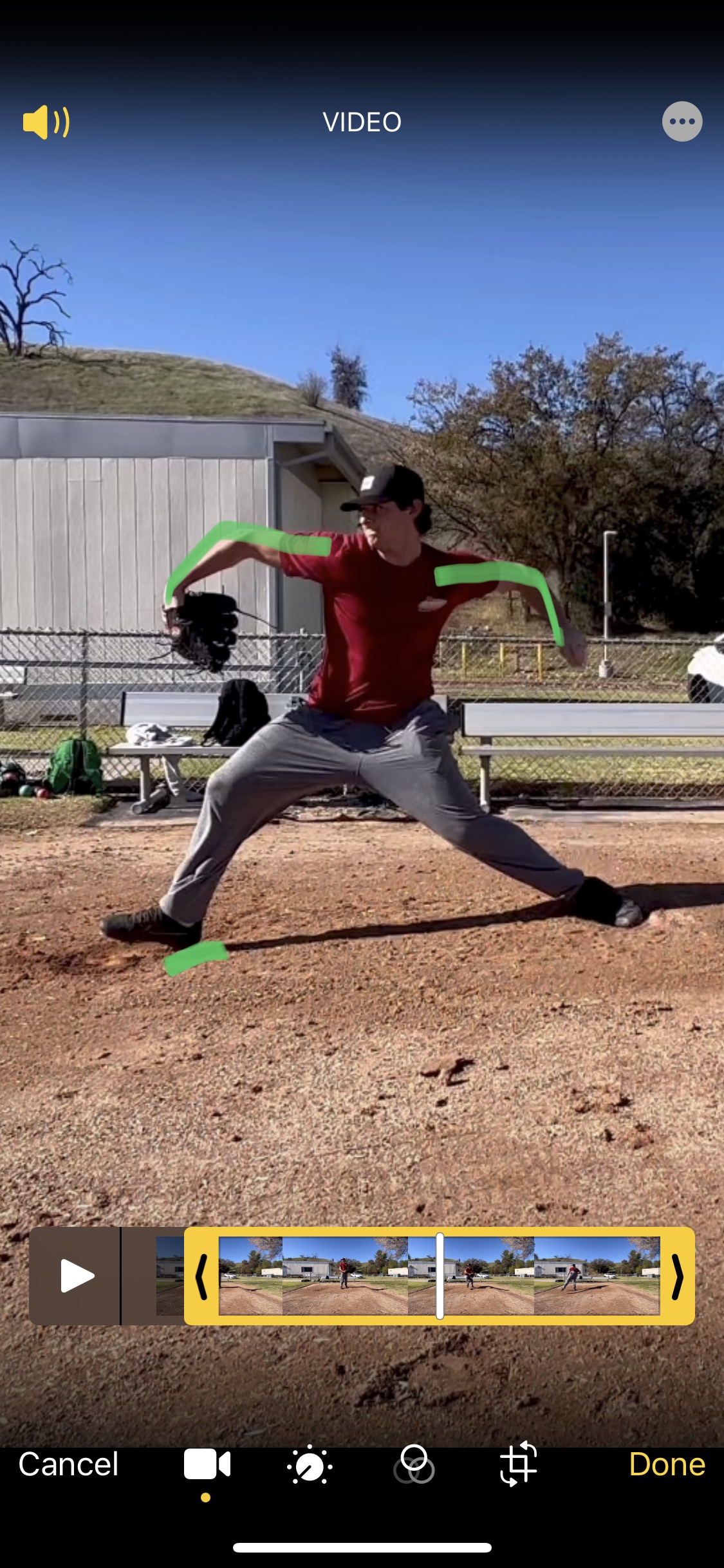 Youth pitcher with motion analysis