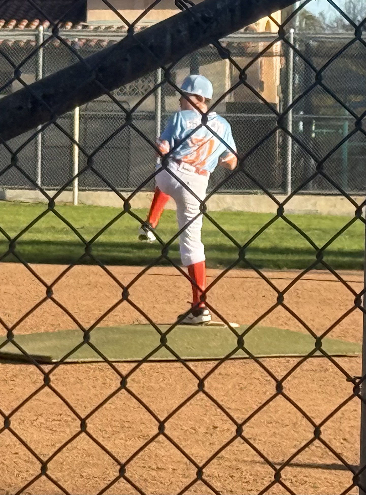 Youth pitcher on the mound