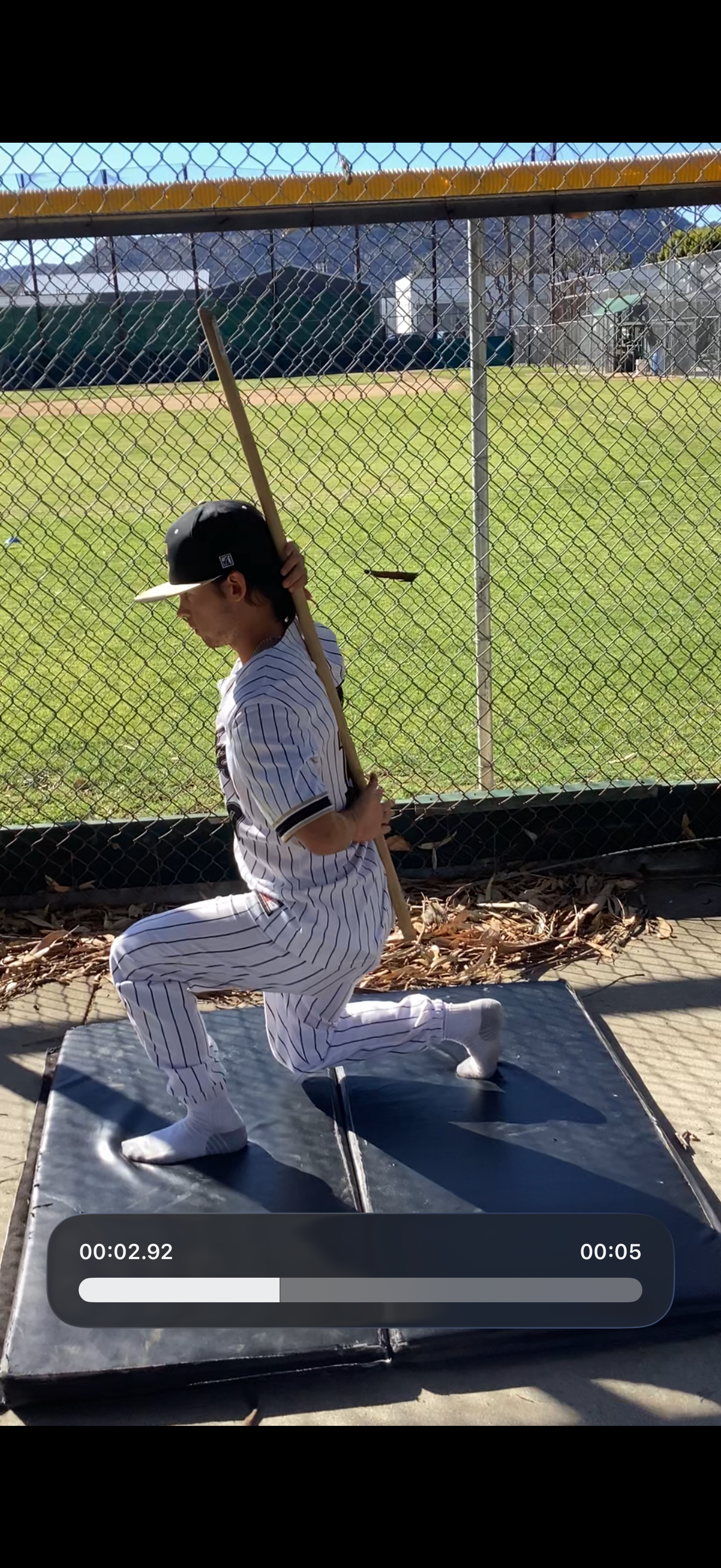 Baseball kneeling bat drill