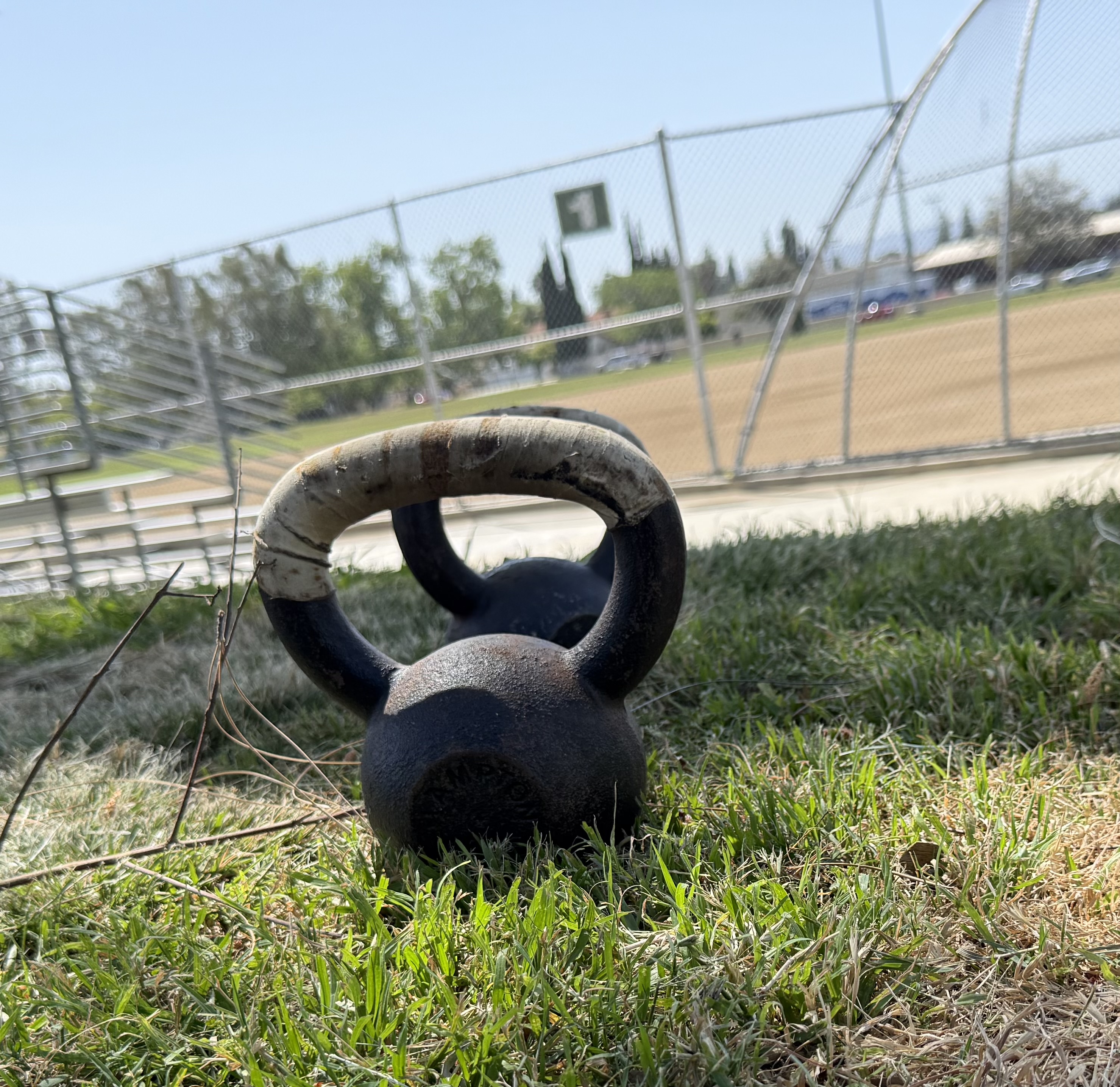 Kettlebell on field